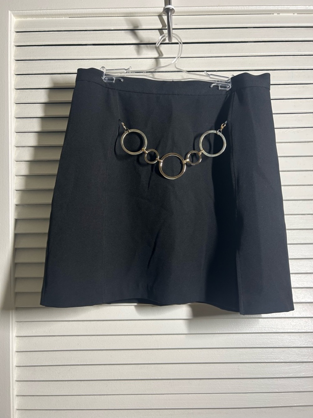 ASOS Black Mini Skirt with Decorative Gold Rings